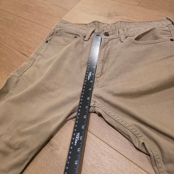 Levis 505 Jeans Mens 32x32 Tan Khaki Regular Fit Straight Leg White Tab - Picture 7 of 14